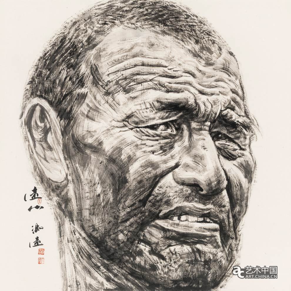 遠山拉哈屯的父老鄉(xiāng)親 97.8×97.4cm 2011年