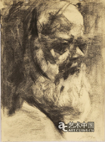 我的恩師弗萊德-My-Teacher-Fred-xcm-碳條紙本--charcoal-on-paper-1999